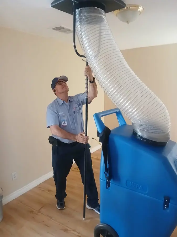HVAC Installation technician using HEPA equipment in Anderson